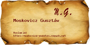 Moskovicz Gusztáv névjegykártya